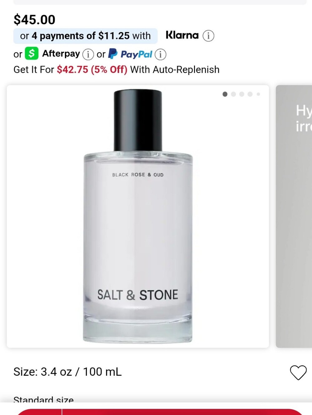 Salt & Stone Black Rose & Oud Women's Fragrance - Clear Bottle with Black Cap